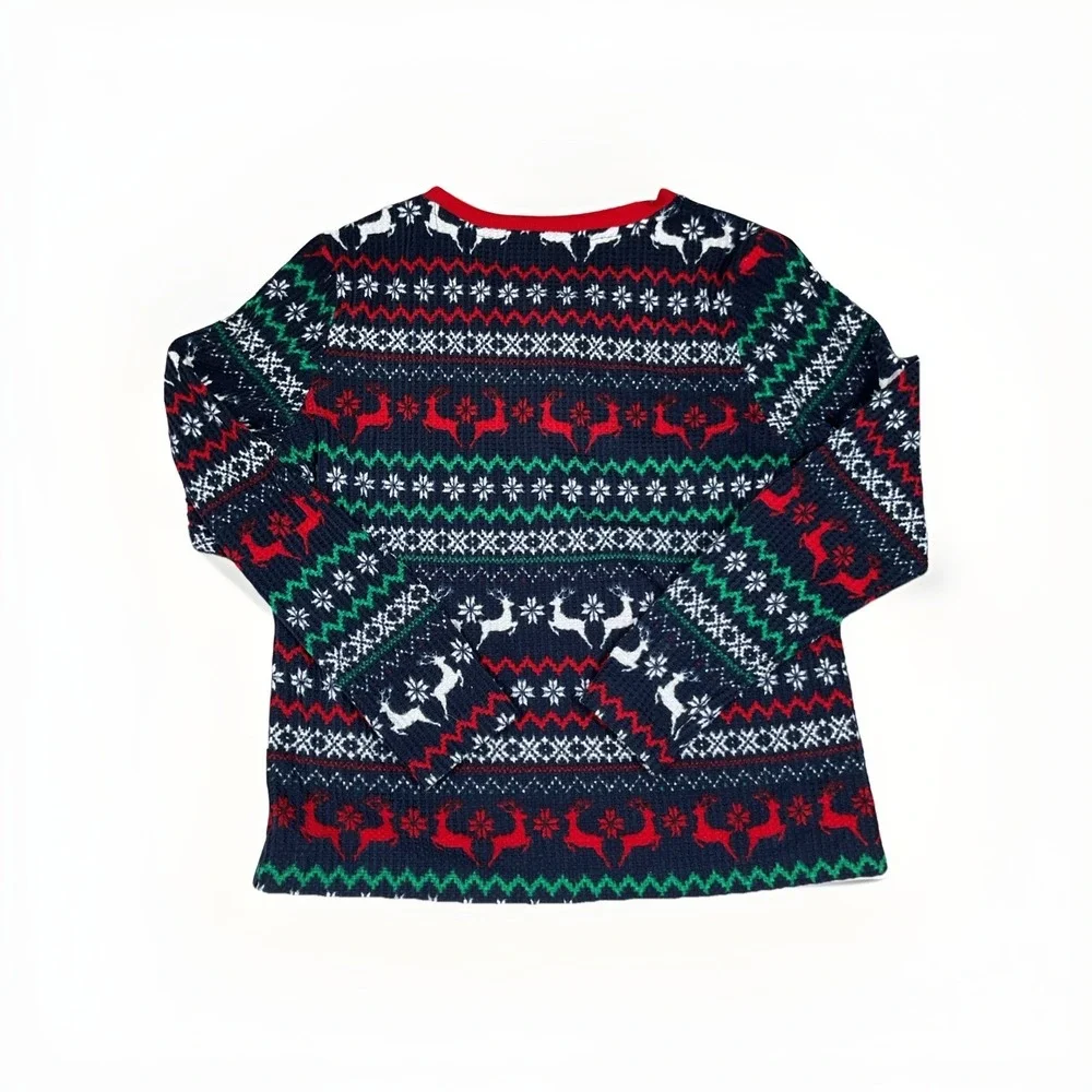 Lands End Pajama Set Size‎ Medium 2 piece Fairisle Pattern Soft Cozy Stretch